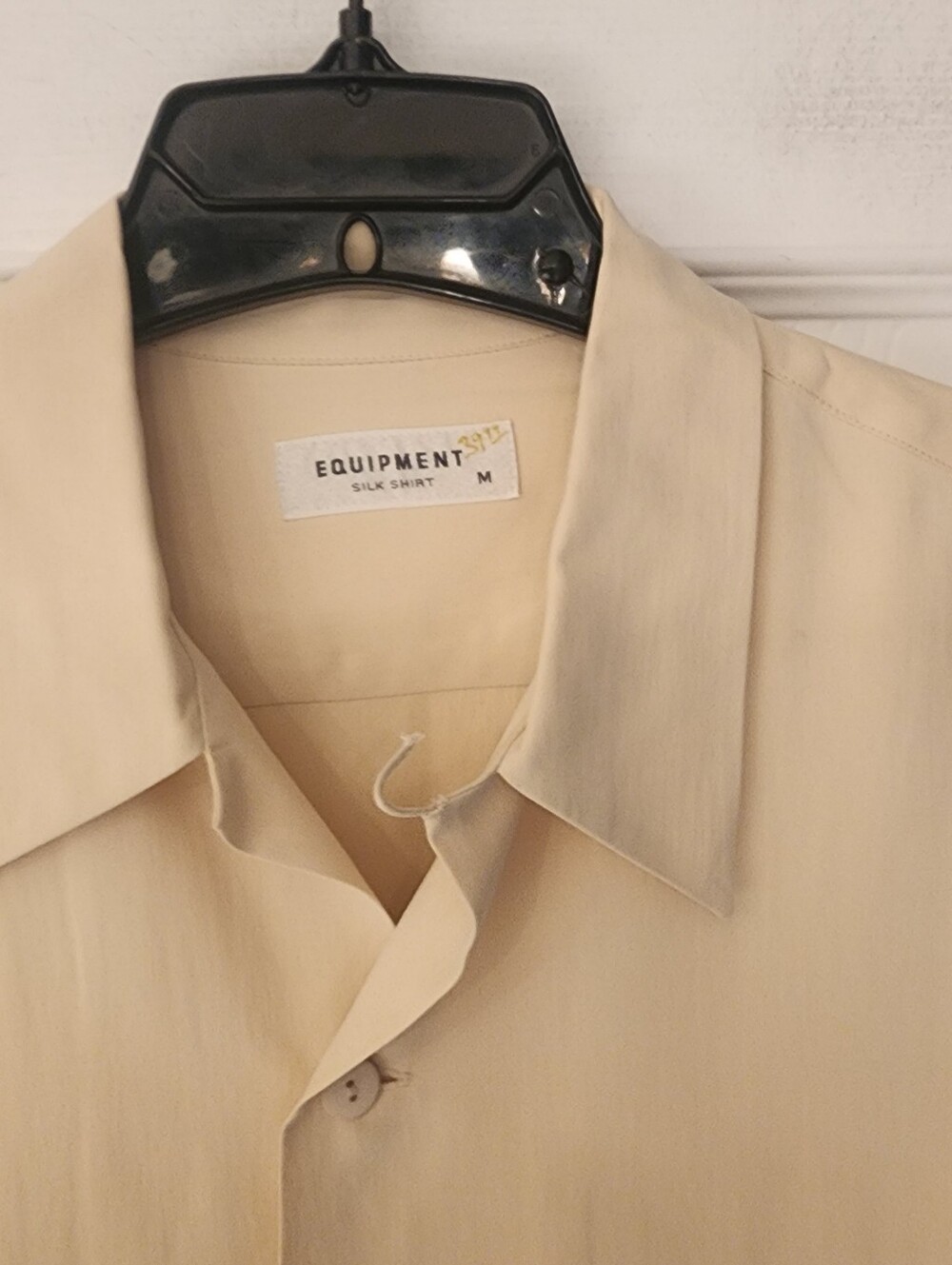 EQUIPMENT HOMME Silk Dress Shirt In Cream/beige Size Medium - Picture 8 of 12